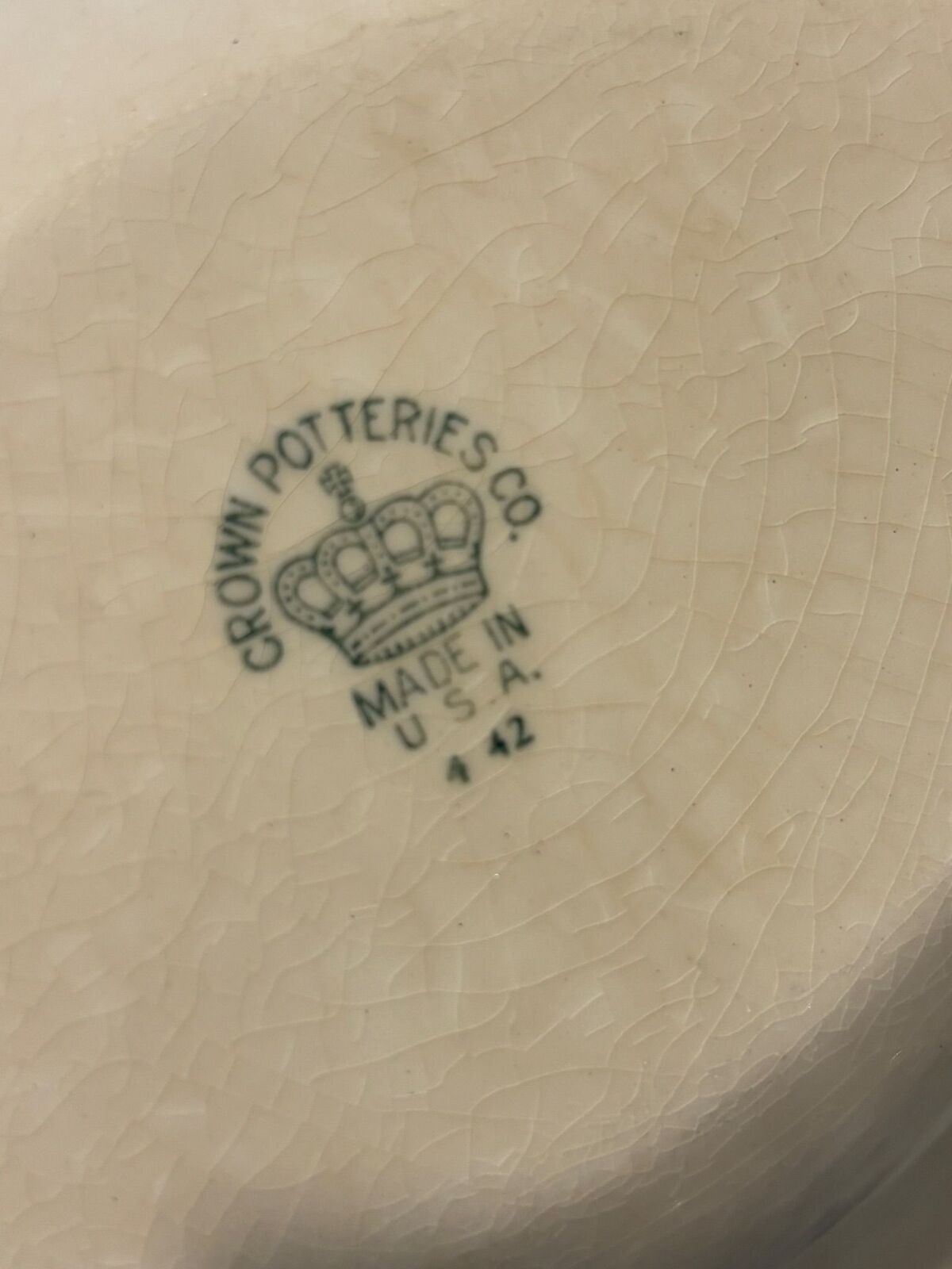 Crown pottery serving bowl