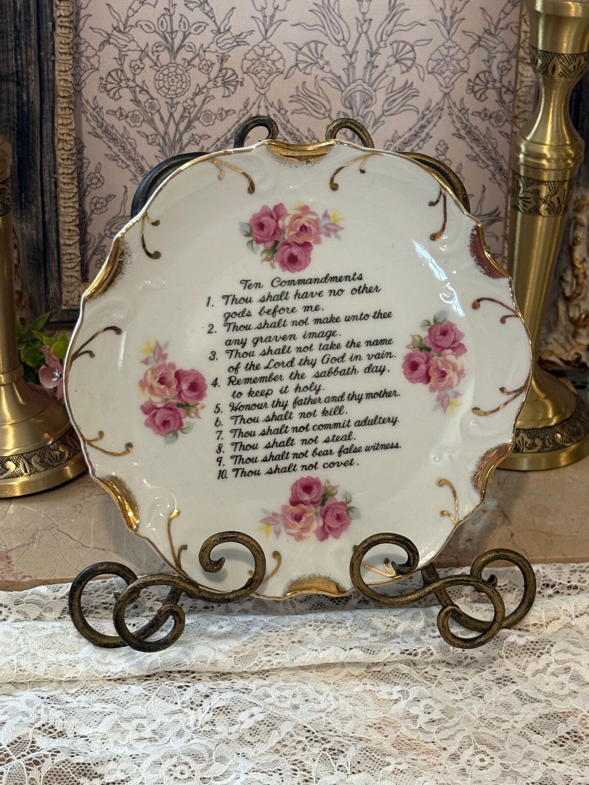 The 10 Commandments wall hanging plate