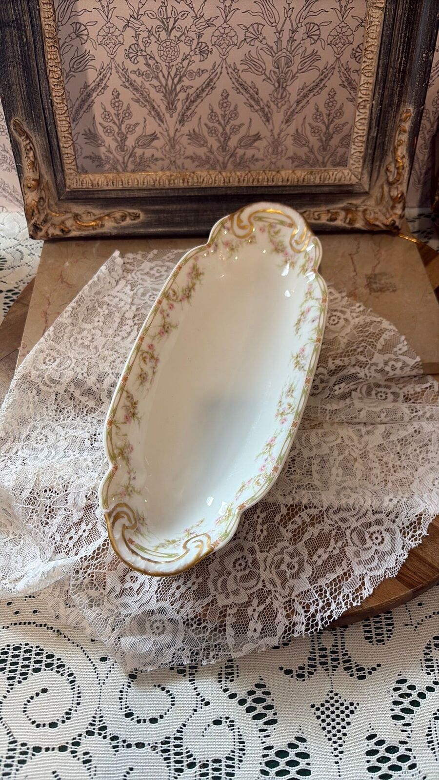 Limoges France cracker dish, celery tray