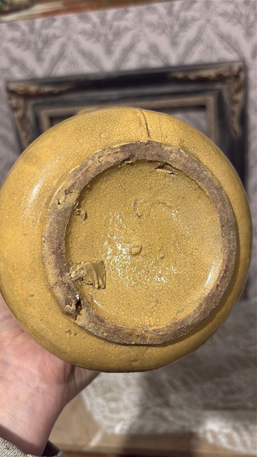Antique Primitive Yelloware pitcher