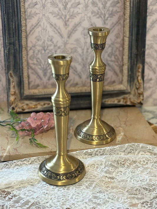 Brass Candlesticks Pair