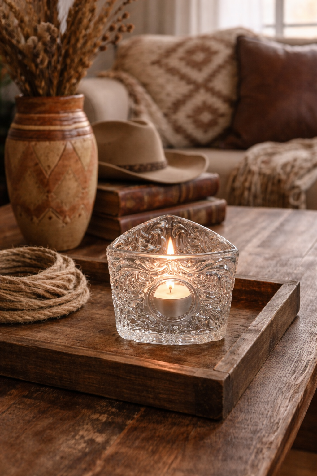 Vintage Avon Glass Candle Holder / Votive