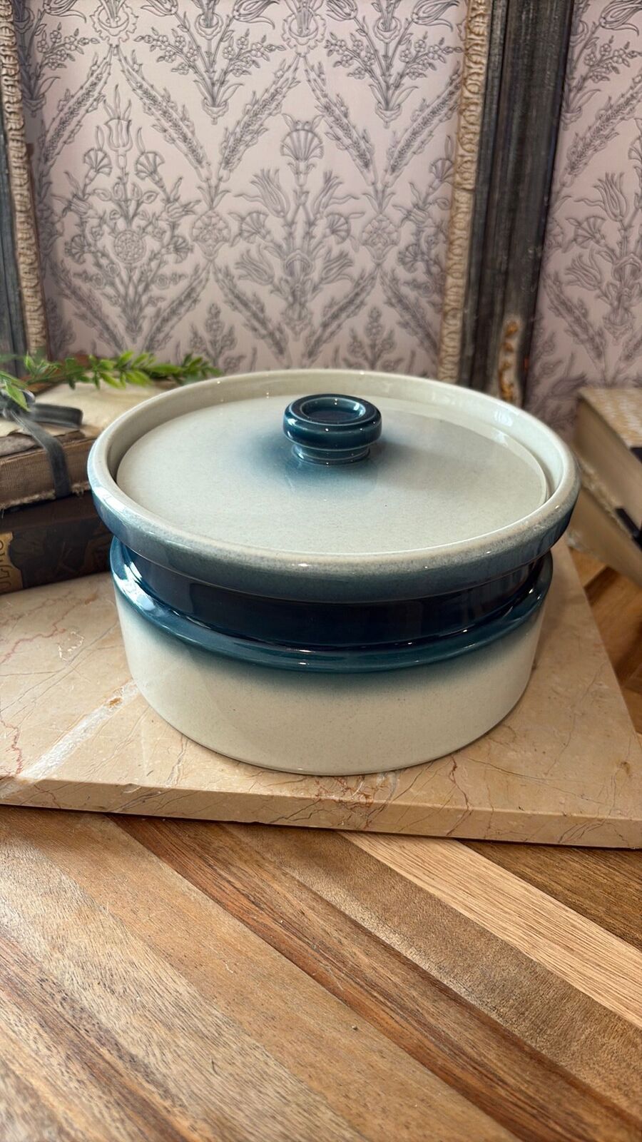 Blue Pacific Wedgewood lidded crock