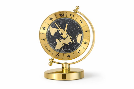Seiko World Time Desk Clock

Solid brass Globe Design | Mid-Century Style