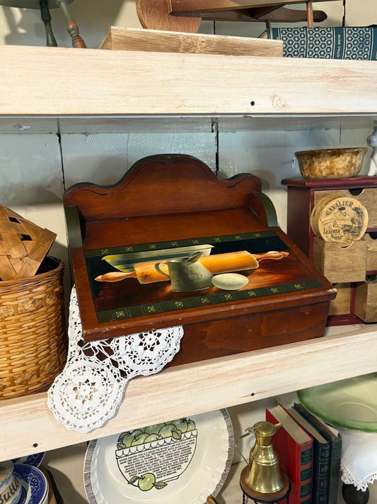 Vintage hand painted breadbox