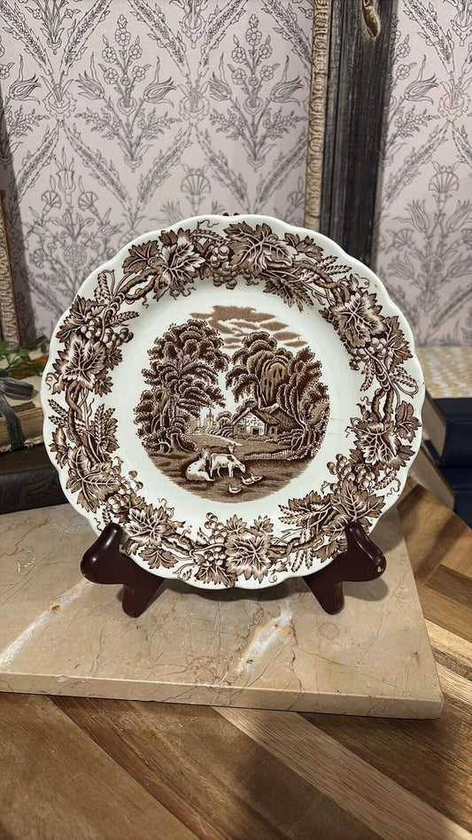 Booths English scenery brown transferware