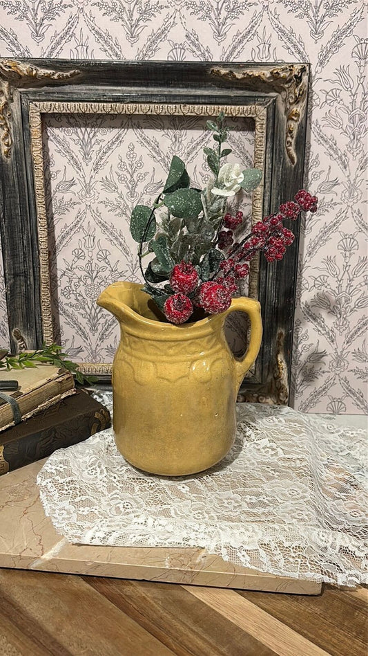Antique Primitive Yelloware pitcher