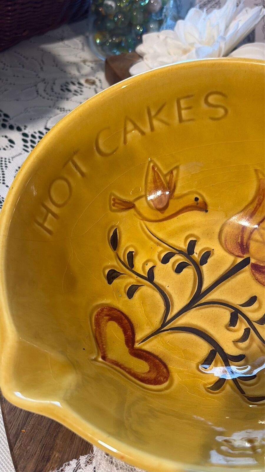 Yellow batter bowl hotcakes waffles batter
