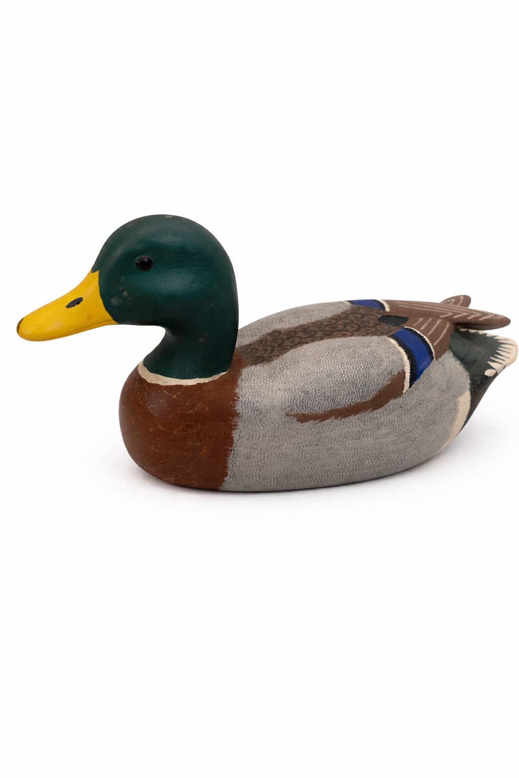 Hand-Carved painted Wooden Mallard Duck — Decorative