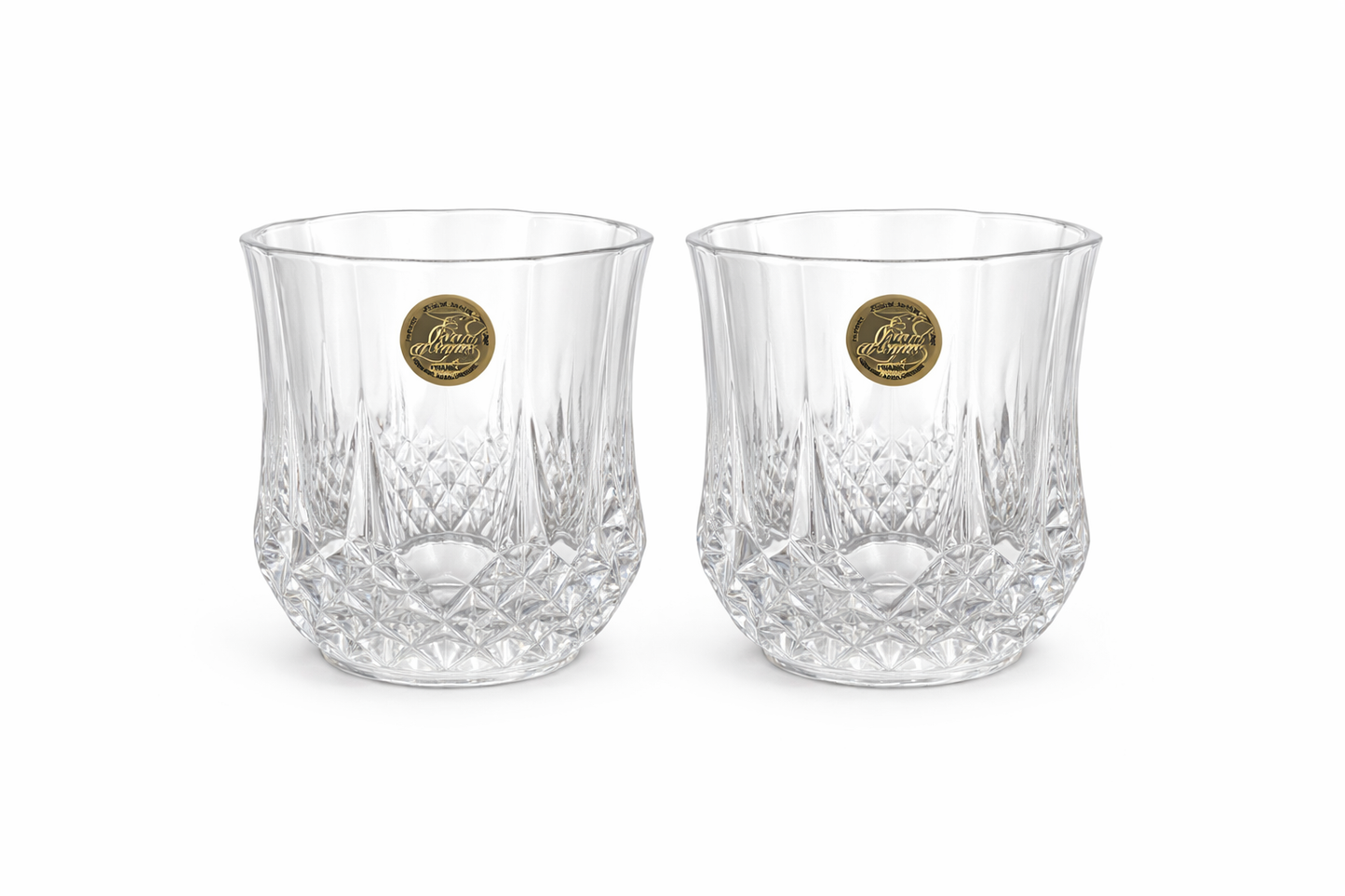 Crystal Cut Glass Tumblers — Set of 2