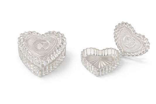 Vintage Crystal Heart Trinket Box