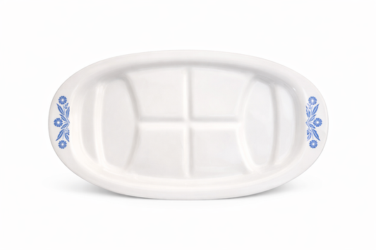 Vintage Corning Ware Cornflower Blue P-19 “Broil & Serve” Oval Meat Platter