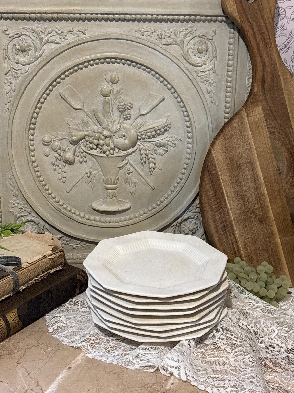 Independence ironstone stained and crazed small plate plate