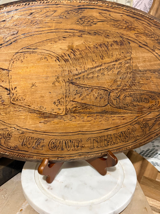 Wood etched/burned bread board