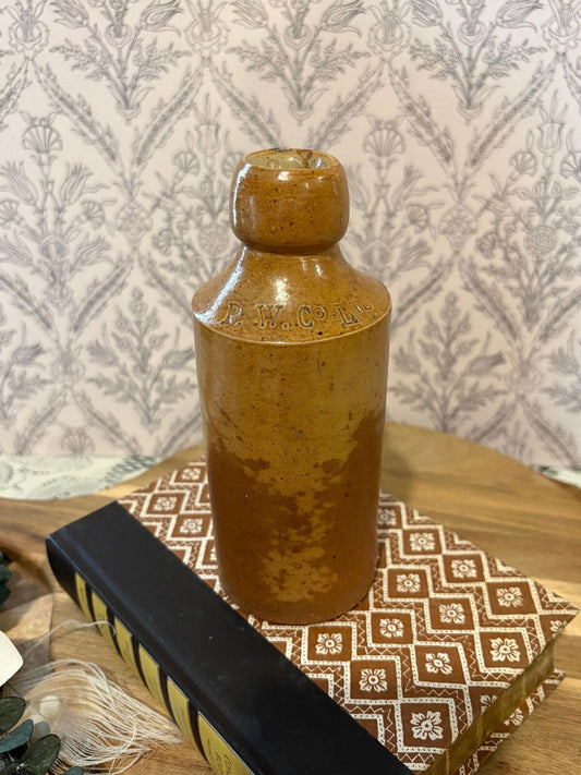 Antique P.W. Co Ltd Stoneware Bottle • Imperial Mineral Water Co • Salt Glaze Jug