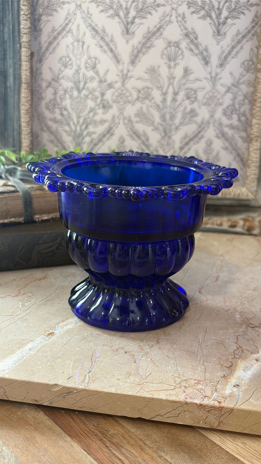 Westmoreland, blue cobalt glass footed compote